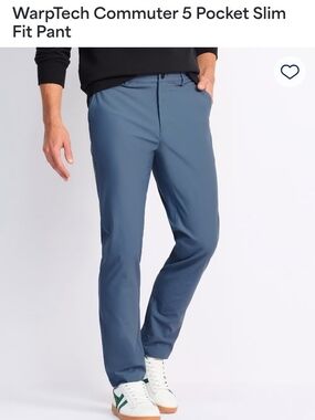 WarpTech Commuter Slim Fit Chinos in Slate Blue
